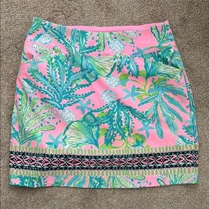 Lilly Pulitzer Pink and Green Embellished Mini Skirt